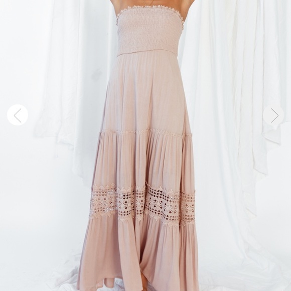 Fortunate one Agatha Maxi Dress Mocha NWT L - Picture 1 of 5